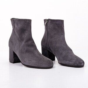 Via Roma 15 Women Grey Italian Suede Zip Dress Office Ankle Boots sz 8US EUR38